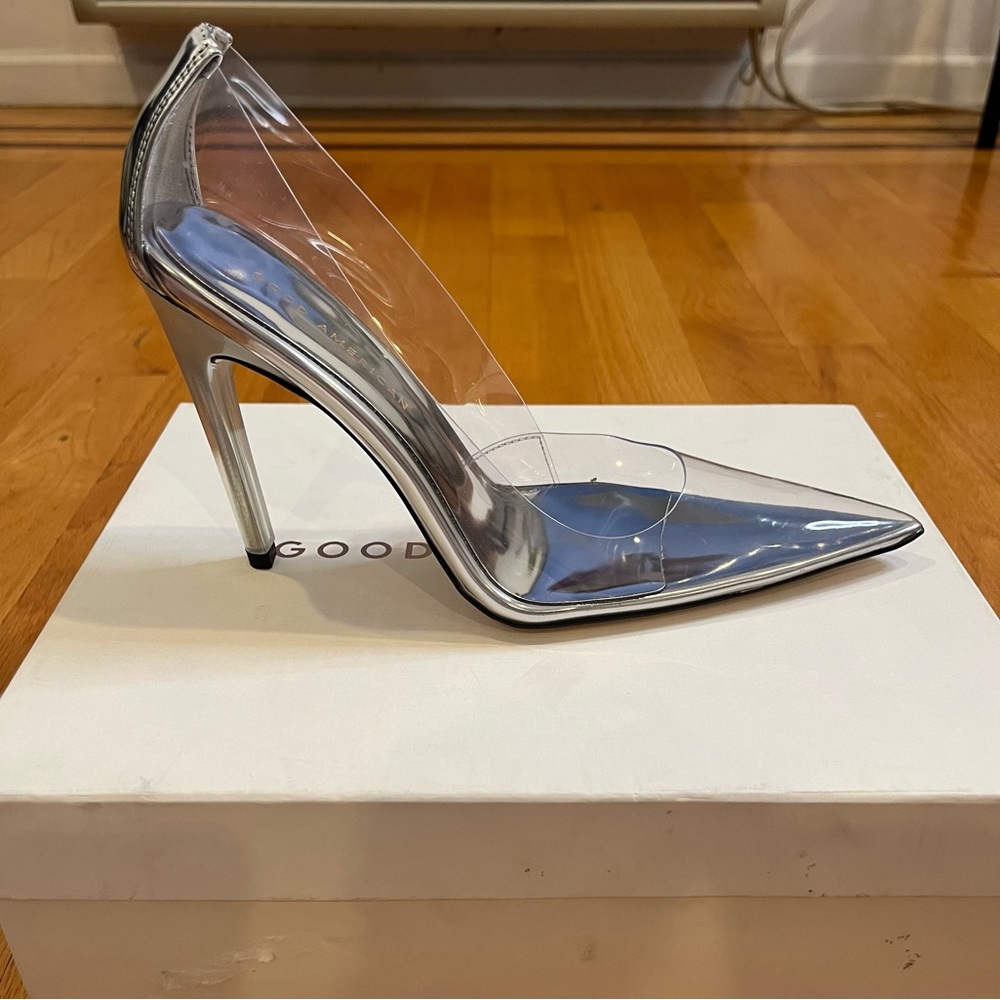 Good American Cinder-F*cking-Rella Glass Pump Shoes Size 9 NWT - Picture 5 of 14